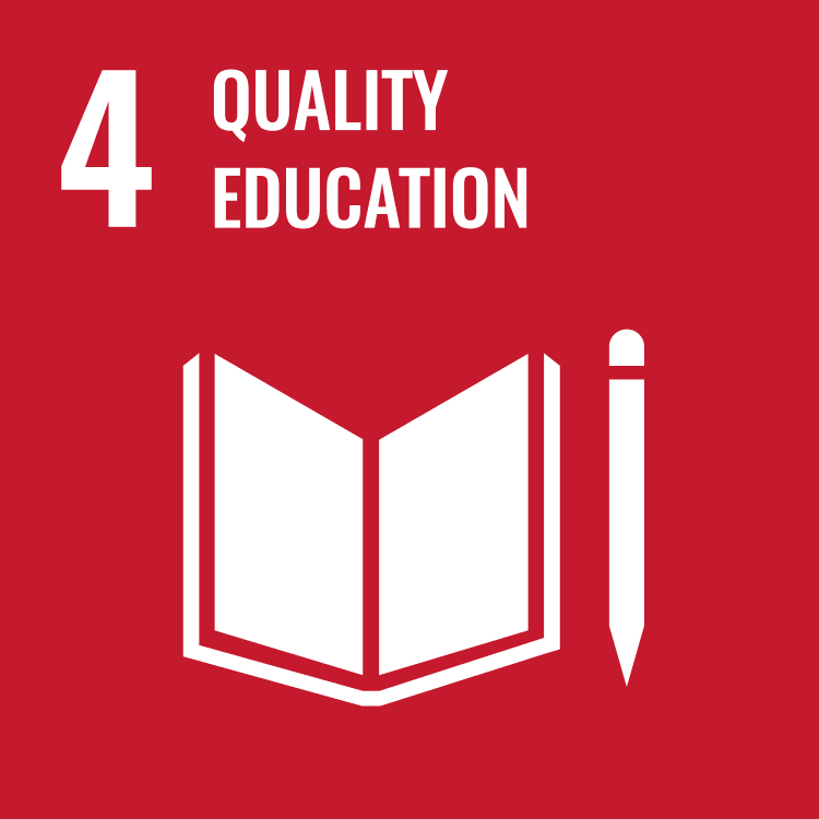 SDG 4 logo, quality education.